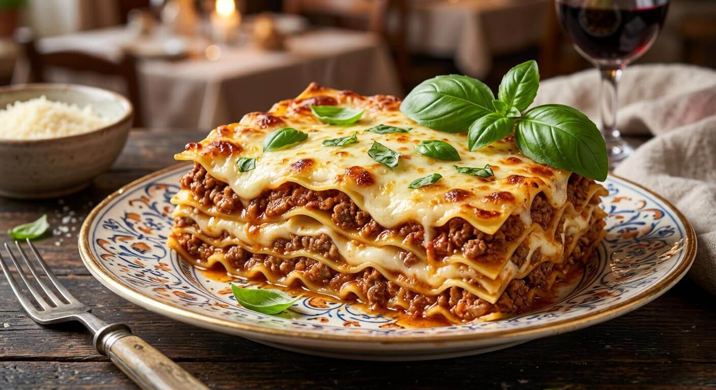 Лазаня с кайма и запечена коричка