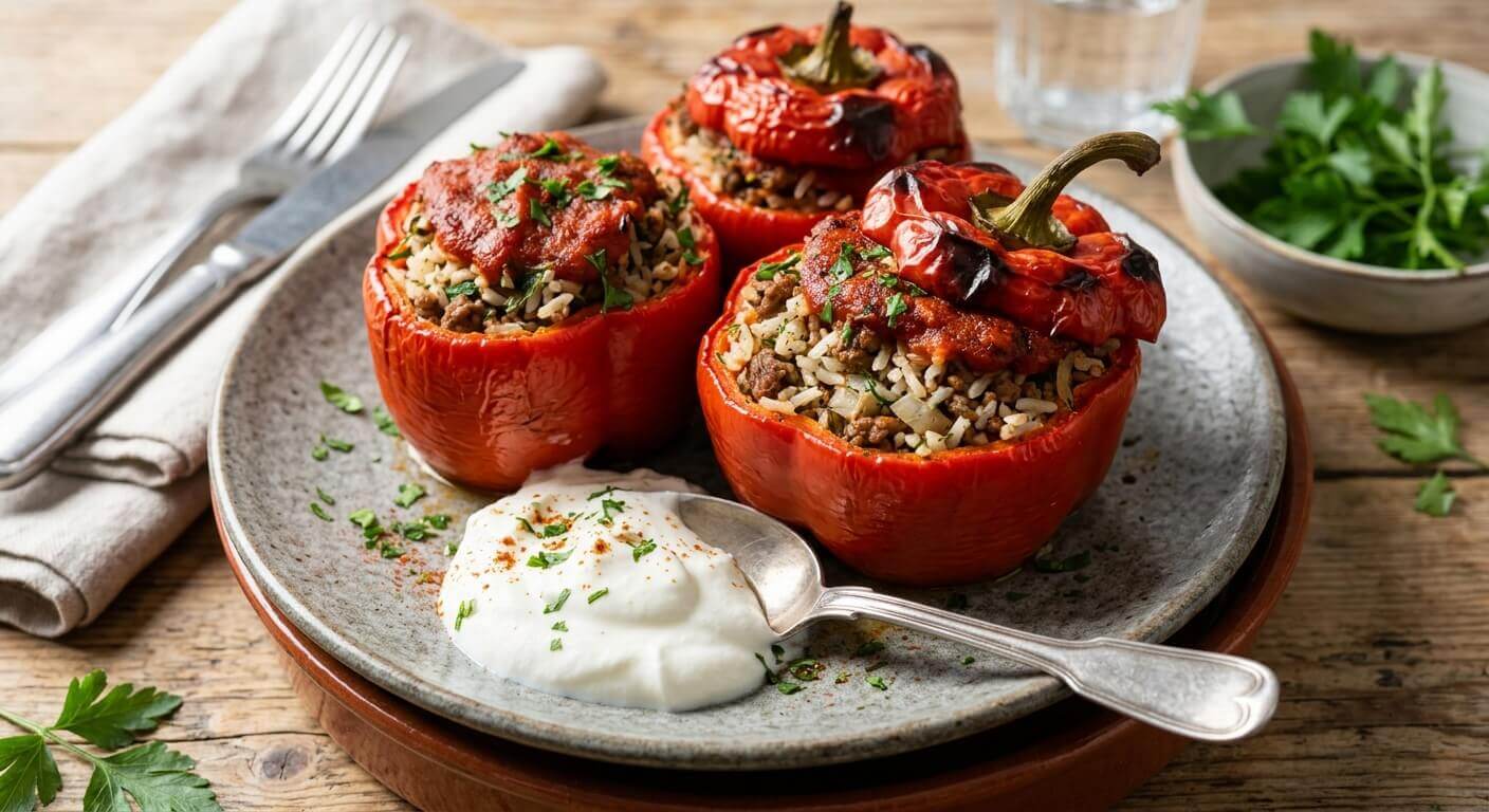 Пълнени чушки с кайма и ориз